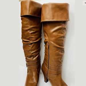 Women’s Forever 21 fold over slouch boots brown